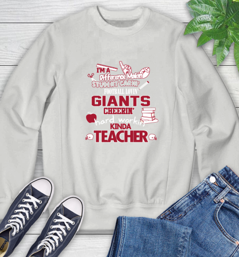 New York Giants NFL I'm A Difference Making Student Caring Football Loving Kinda Teacher Sweatshirt 5