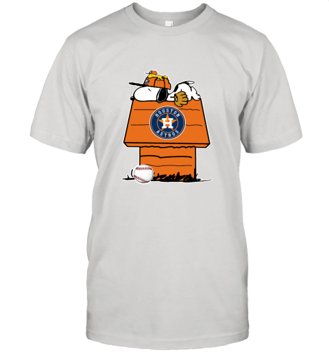 Houston Astros Snoopy And Woodstock Resting Together MLB Shirts Unisex Jersey Tee
