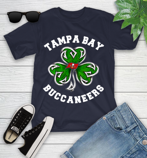 NFL Tampa Bay Buccaneers Three Leaf Clover St Patrick's Day Football Sports Youth T-Shirt 2