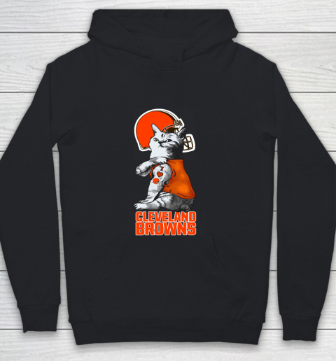 NFL Football My Cat Loves Cleveland Browns Youth Hoodie