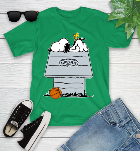 San Antonio Spurs NBA Basketball Snoopy Woodstock The Peanuts Movie Youth T-Shirt 6