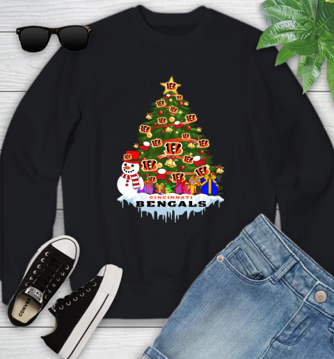 Cincinnati Bengals Merry Christmas NFL Football Sports Youth Sweatshirt 2
