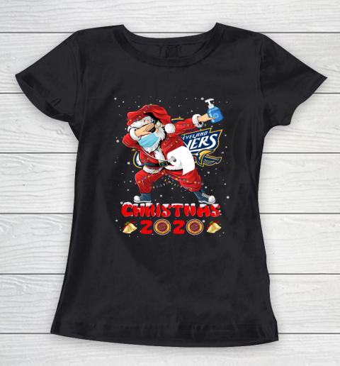 Cleveland Cavaliers Funny Santa Claus Dabbing Christmas 2020 NBA Women's T-Shirt