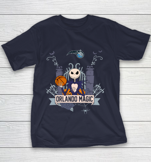 NBA Orlando Magic Basketball Jack Skellington Halloween Youth T-Shirt 2