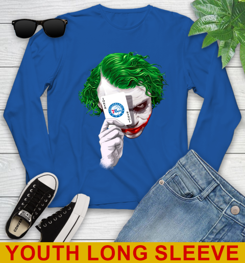 Philadelphia 76ers NBA Basketball Joker Card Shirt Youth Long Sleeve - Image 11