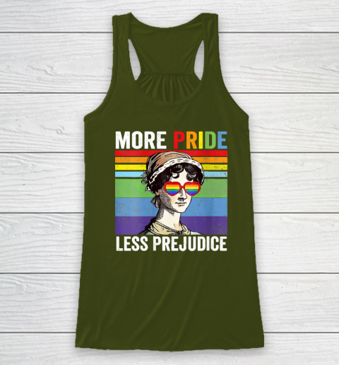 More Pride Less Prejudice Pride Month Funny Racerback Tank 3
