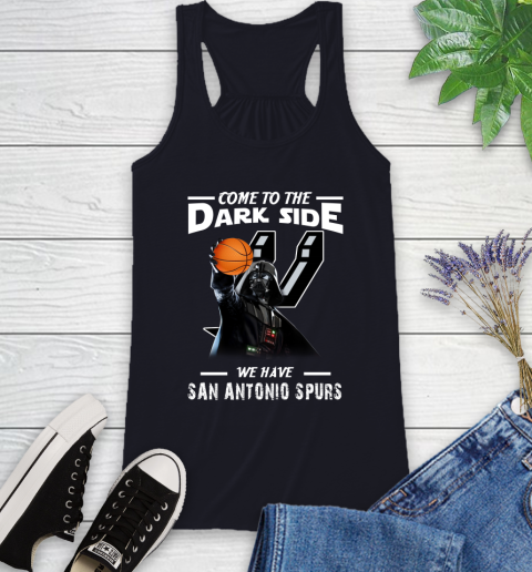 NBA Come To The Dark Side We Have San Antonio Spurs Star Wars Darth Vader Basketball Racerback Tank 9