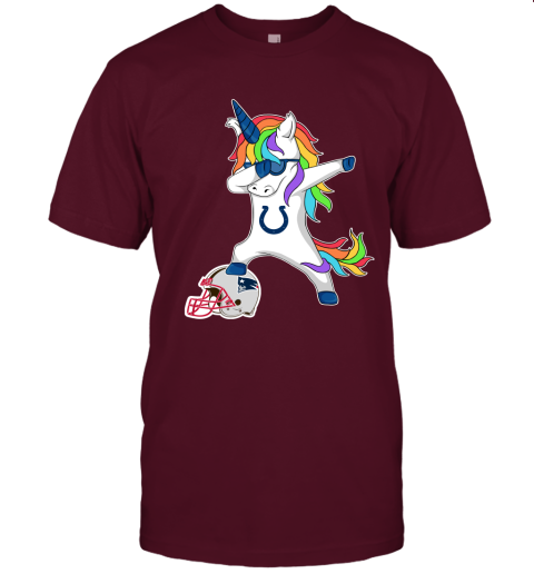 Football Dabbing Unicorn Steps On Helmet Indianapolis Colts Unisex Jersey Tee
