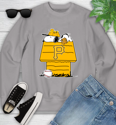 MLB Pittsburgh Pirates Snoopy Woodstock The Peanuts Movie Baseball T Shirt Youth Sweatshirt 4