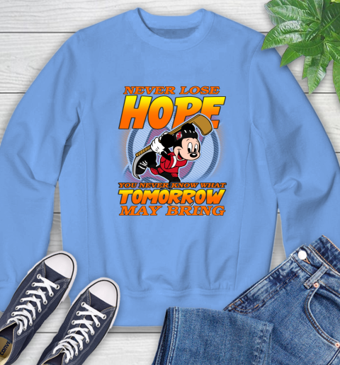 New Jersey Devils NHL Hockey ootball Mickey Disney Never Lose Hope Sweatshirt 11