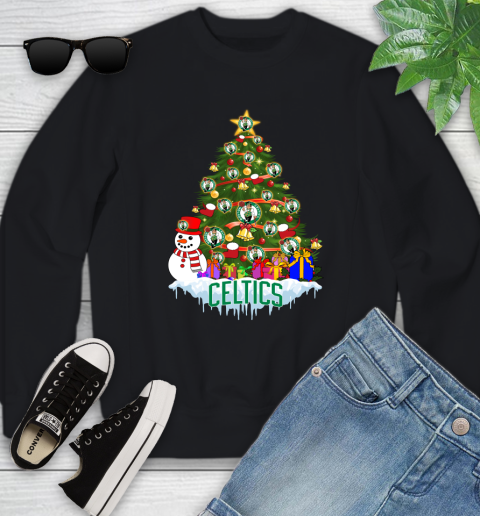 Boston Celtics Merry Christmas NBA Basketball Sports Youth Sweatshirt 2