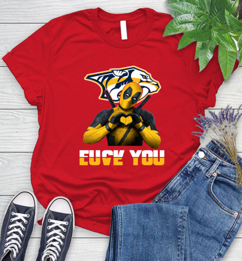 NHL Nashville Predators Deadpool Love You Fuck You Hockey Sports Women's T-Shirt 14 NHL Nashville Predators Deadpool Love You Fuck You Hockey Sports Women's T-Shirt - Image 14