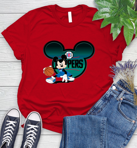 NBA LA Clippers Mickey Mouse Disney Basketball Women's T-Shirt 9