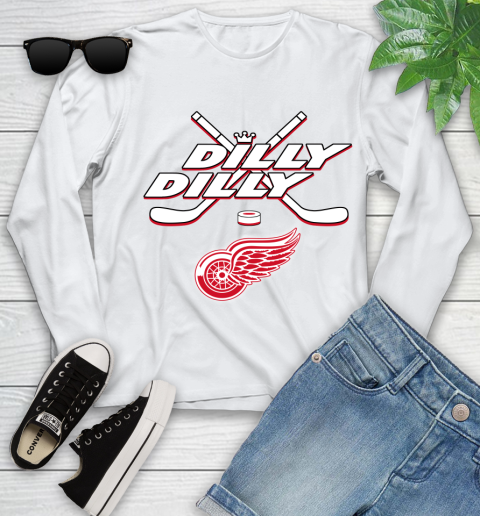 NHL Detroit Red Wings Dilly Dilly Hockey Sports Youth Long Sleeve