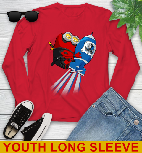 NBA Basketball Dallas Mavericks Deadpool Minion Marvel Shirt Youth Long Sleeve 11