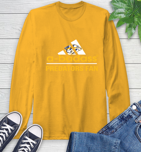 NHL A Badass Nashville Predators Fan Adidas Hockey Sports Long Sleeve T-Shirt 2