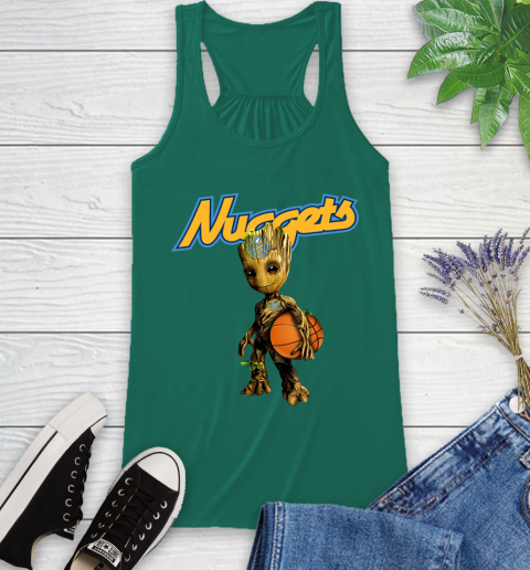Denver Nuggets NBA Basketball Groot Marvel Guardians Of The Galaxy Racerback Tank 7
