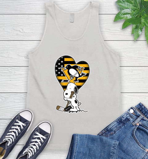 Pittsburgh Penguins NHL Hockey The Peanuts Movie Adorable Snoopy Tank Top