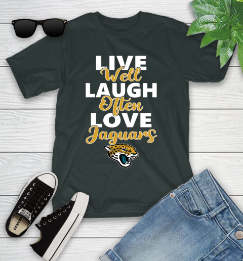 NFL Football Jacksonville Jaguars Live Well Laugh Often Love Shirt Youth T-Shirt 5