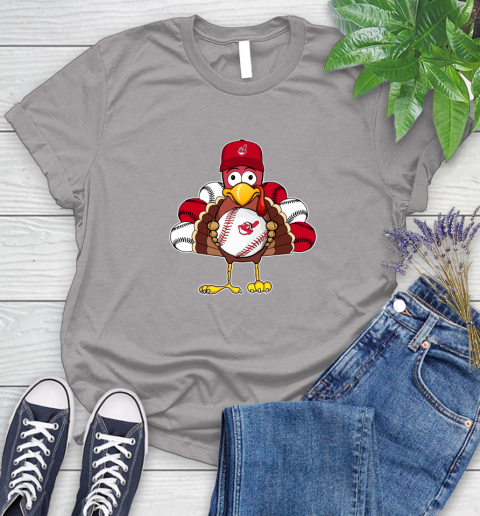 Cleveland Indians Turkey thanksgiving Women's T-Shirt 5