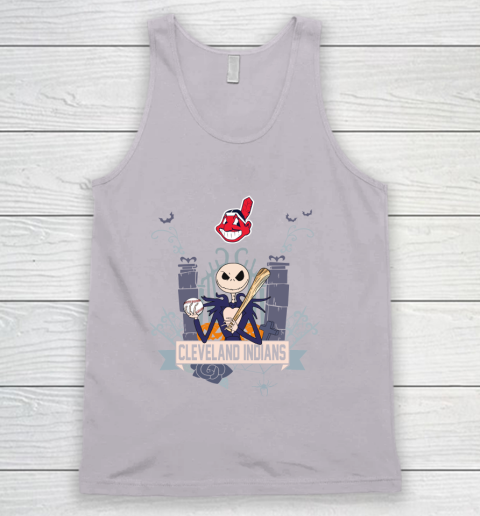 MLB Cleveland Indians Baseball Jack Skellington Halloween Tank Top 3