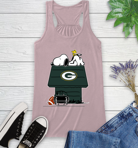 Green Bay Packers NFL Football Snoopy Woodstock The Peanuts Movie Racerback Tank 11