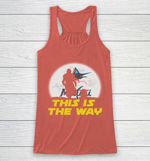 Miami Marlins MLB Baseball Star Wars Yoda And Mandalorian This Is The Way Racerback Tank 3