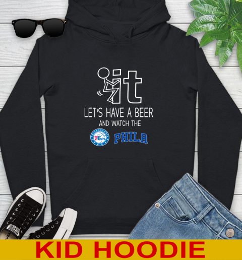 Philadelphia 76ers Basketball NBA Let's Have A Beer And Watch Your Team Sports Youth Hoodie