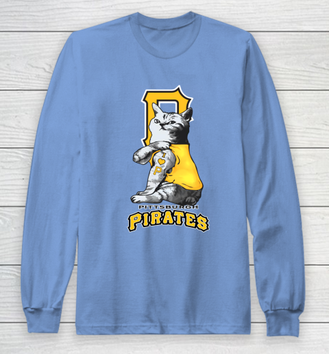 MLB Baseball My Cat Loves Pittsburgh Pirates Long Sleeve T-Shirt 8