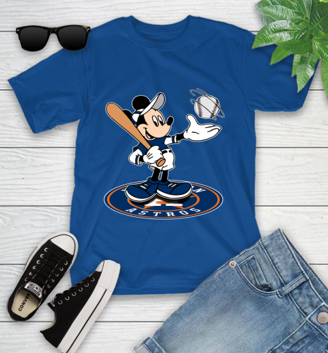 MLB Baseball Houston Astros Cheerful Mickey Disney Shirt Youth T-Shirt 9