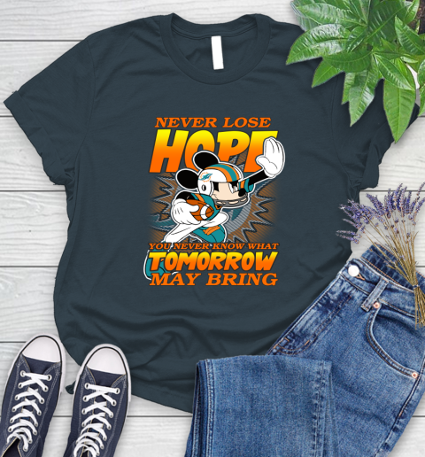 Miami Dolphins NFL Football Mickey Disney Never Lose Hope Women's T-Shirt 11