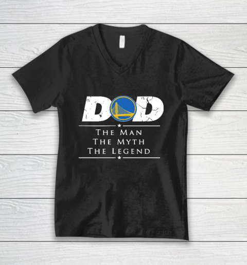Golden State Warriors NBA Basketball Dad The Man The Myth The Legend V-Neck T-Shirt