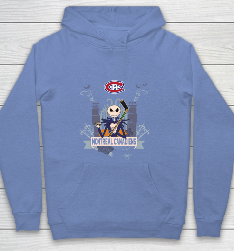NHL Montreal Canadiens Hockey Jack Skellington Halloween Youth Hoodie 8