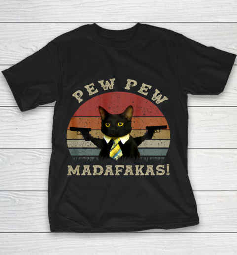 Cat Vintage Pew Pew PewPew Madafakas Cat Crazy Pew Vintage Youth T-Shirt