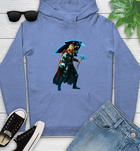 NFL Thor Avengers Endgame Football Carolina Panthers Youth Hoodie 12