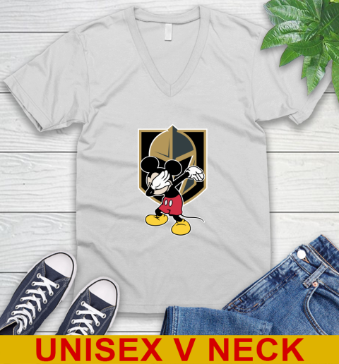 Vegas Golden Knights NHL Hockey Dabbing Mickey Disney Sports V-Neck T-Shirt