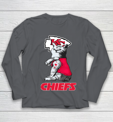 NFL Football My Cat Loves Kansas City Chiefs Youth Long Sleeve 6