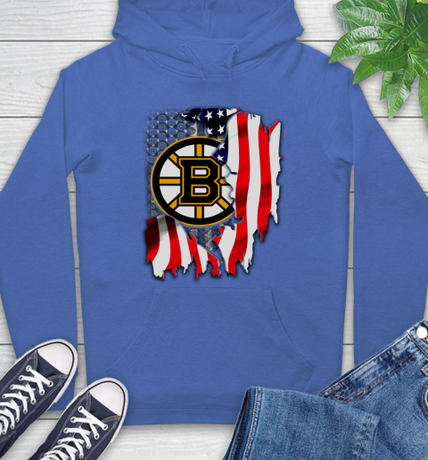 Boston Bruins NHL Hockey American Flag Hoodie 9