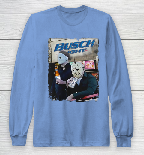 Michael Myers And Jason Voorhees Busch Light Halloween Long Sleeve T-Shirt 8