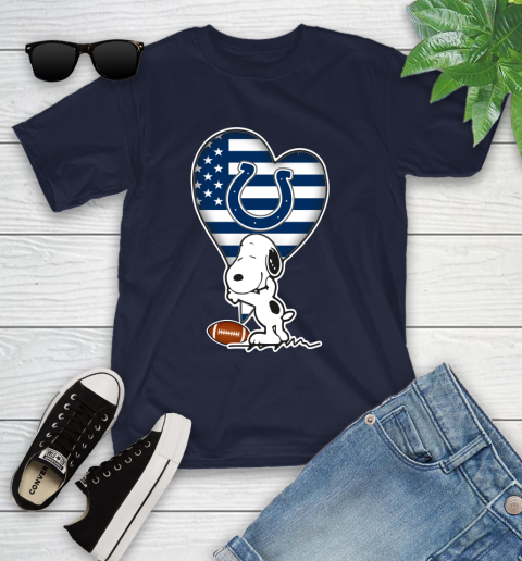 Indianapolis Colts NFL Football The Peanuts Movie Adorable Snoopy Youth T-Shirt 3