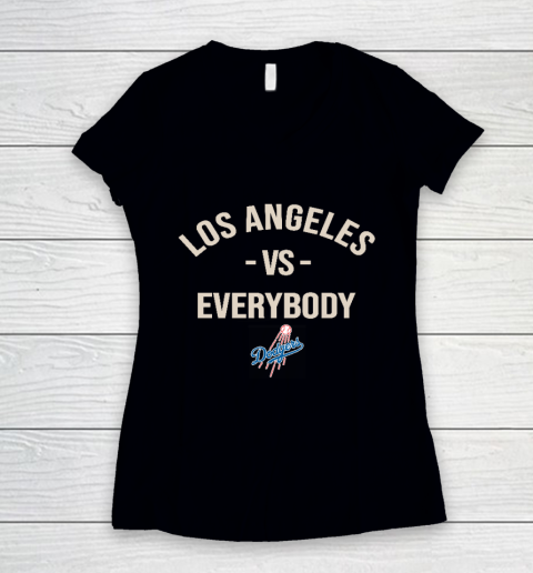 Los Angeles Dodgers Vs Everybody Women's V-Neck T-Shirt