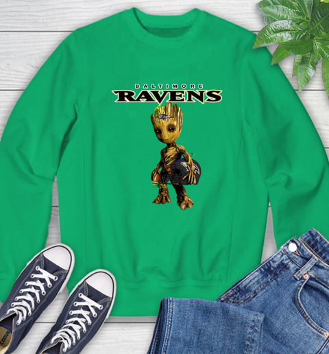 Baltimore Ravens NFL Football Groot Marvel Guardians Of The Galaxy Sweatshirt 6