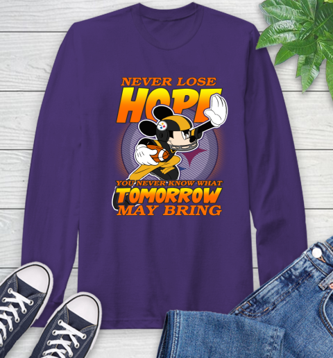 Pittsburgh Steelers NFL Football Mickey Disney Never Lose Hope Long Sleeve T-Shirt 5
