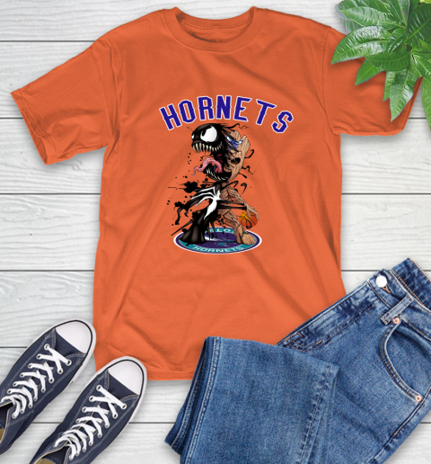 NBA Charlotte Hornets Basketball Venom Groot Guardians Of The Galaxy T-Shirt 5