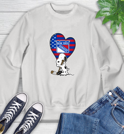 New York Rangers NHL Hockey The Peanuts Movie Adorable Snoopy Sweatshirt
