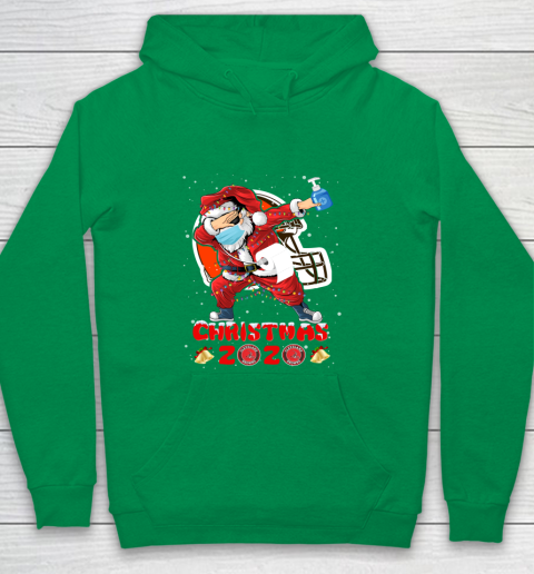 Cleveland Browns Funny Santa Claus Dabbing Christmas 2020 NFL Youth Hoodie 4