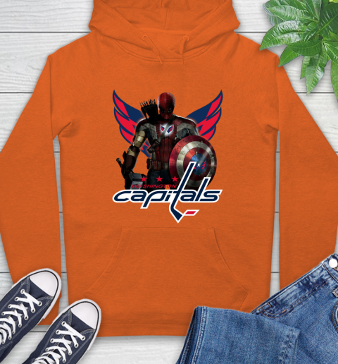 NHL Captain America Thor Spider Man Hawkeye Avengers Endgame Hockey Washington Capitals Hoodie 5