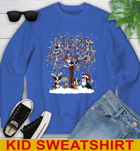 Boston terrier dog pet lover light christmas tree shirt 114