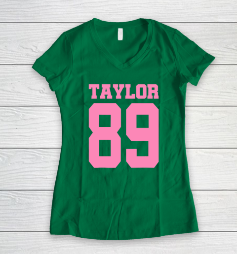 Pink Numbers Taylor 89 Women's V-Neck T-Shirt 3