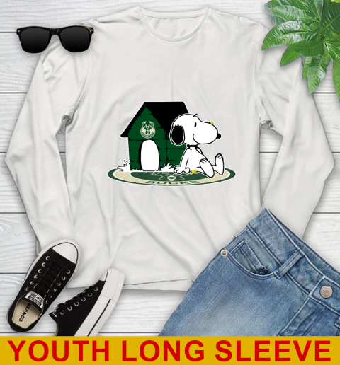 NBA Basketball Milwaukee Bucks Snoopy The Peanuts Movie Shirt Youth Long Sleeve 12